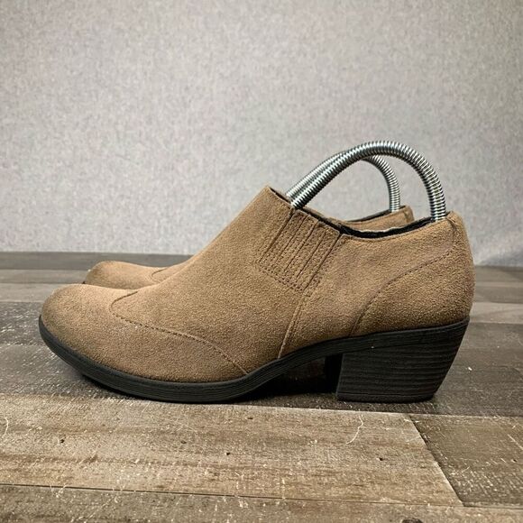 Korks by Kork Ease Women’s Size 8.5 Suede Ankle Booties Tan Slip On Block Heel - Picture 3 of 11